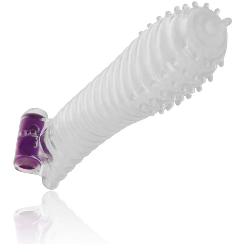 OHMAMA - TEXTURED PENIS SHEATH WITH VIBRATING BULLET OHMAMA