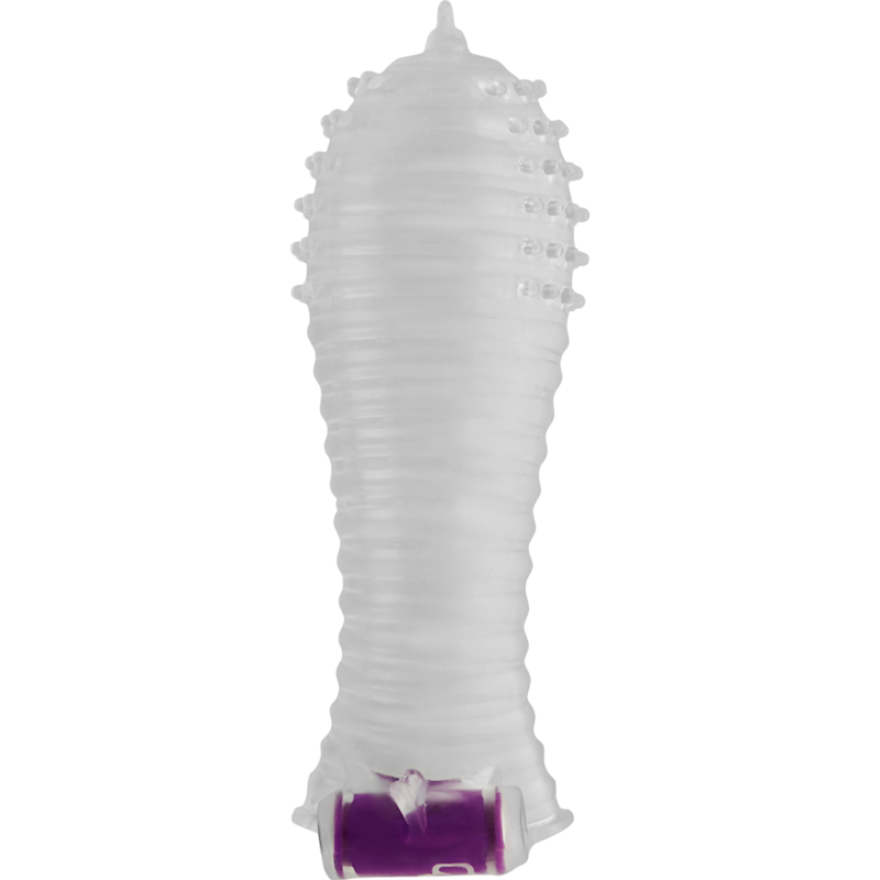 OHMAMA - TEXTURED PENIS SHEATH WITH VIBRATING BULLET OHMAMA