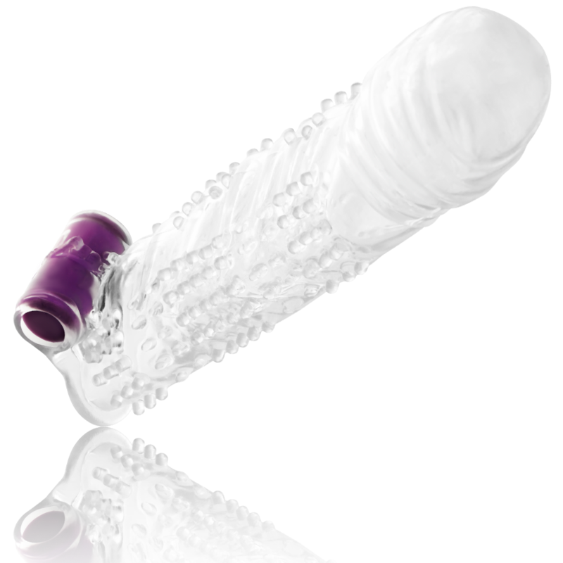 OHMAMA - TEXTURED PENIS SHEATH WITH VIBRATING BULLET OHMAMA