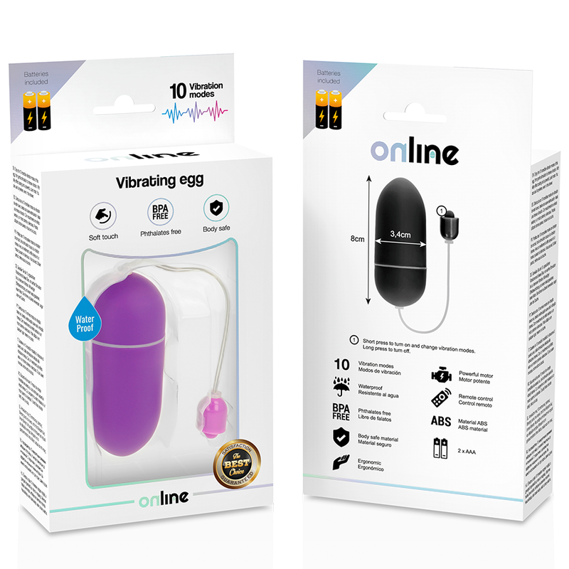 ONLINE - WATERPROOF VIBRATING EGG PURPLE ONLINE