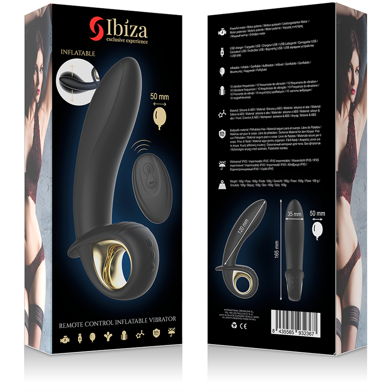 IBIZA - POWERFUL INFLATABLE ANAL/VAGINAL VIBRATOR REMOTE CONTROL - ToysByMonk