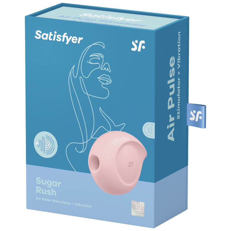 SATISFYER - SUGAR RUSH AIR PULSE STIMULATOR & VIBRATOR PINK SATISFYER AIR PULSE
