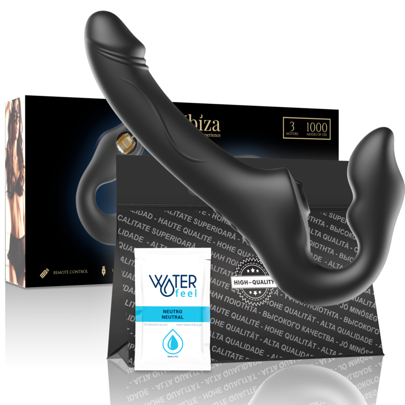 IBIZA - REMOTE CONTROL STRAPLESS VIBRATOR 3 MOTORS 1000 COMBINATIONS. IBIZA TECHNOLOGY