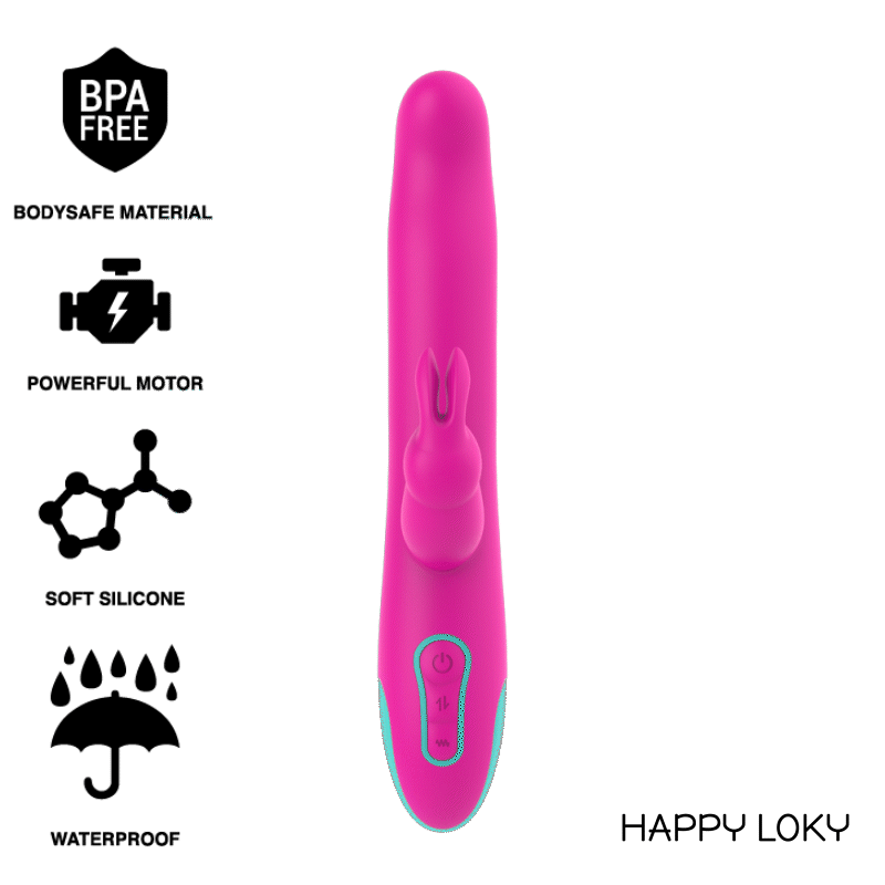 HAPPY LOKY - PLUTO RABBIT VIBRATOR & ROTATOR WATCHME DRAADLOZE TECHNOLOGIE COMPATIBEL