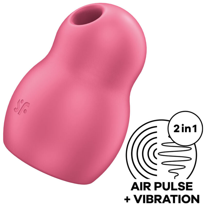 SATISFYER - PRO TO GO 1 DOUBLE AIR PULSE STIMULATOR & VIBRATOR RED - ToysByMonk