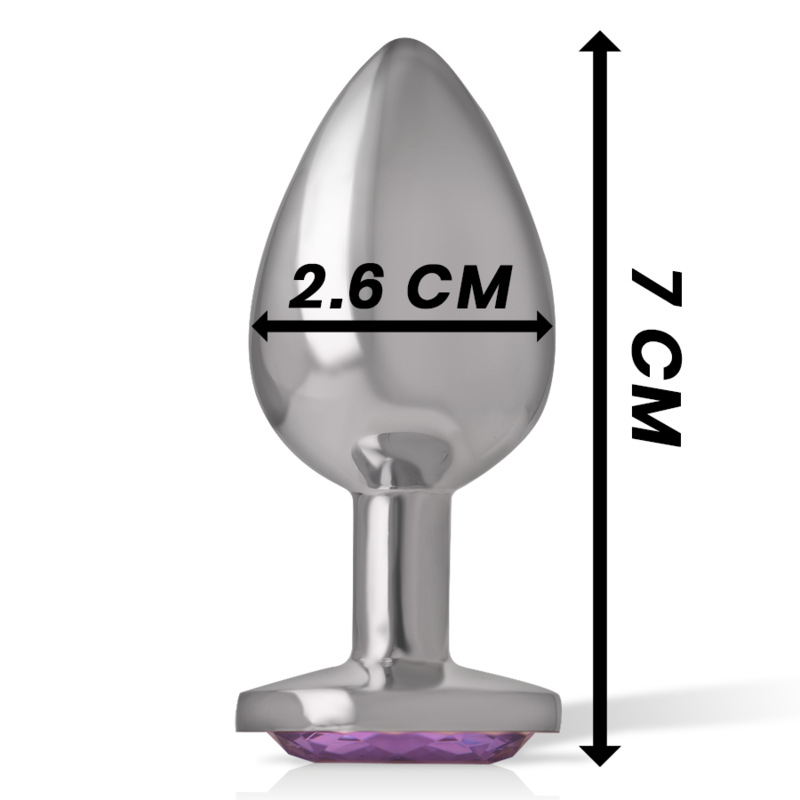 INTENSE - ALUMINUM METAL ANAL PLUG WITH VIOLET CRYSTAL SIZE S INTENSE ANAL TOYS