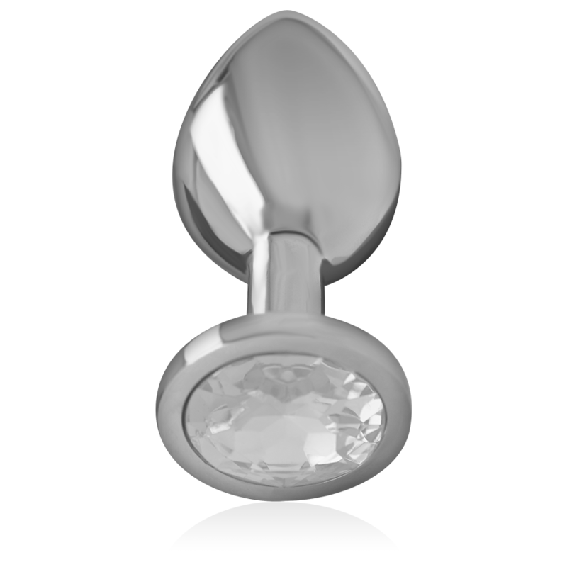 INTENSE - ALUMINUM METAL ANAL PLUG WITH SILVER CRYSTAL SIZE L - ToysByMonk
