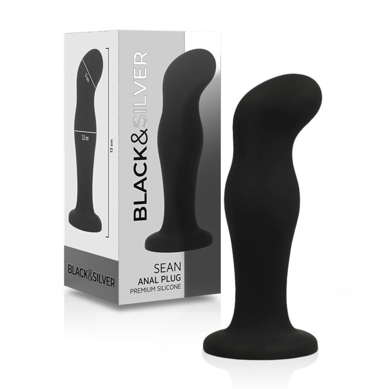BLACK&SILVER - SEAN PLUG ANAL PREMIUM SILICONE BLACK - ToysByMonk