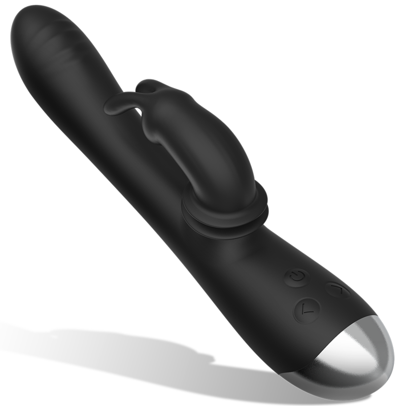 BLACK&SILVER - DJ. ADAM RECHARGEABLE SILICONE RABBIT STIMULATOR BLACK - ToysByMonk