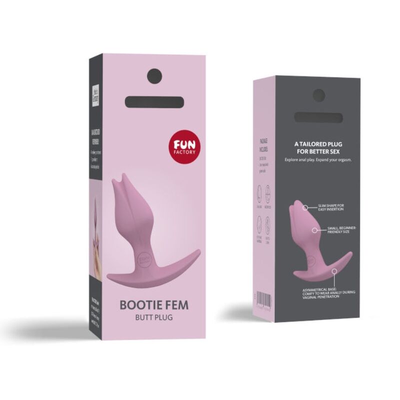 FUN FACTORY - BOOTIE FEM FEMALE ANAL BUTT PLUG ROSE - ToysByMonk