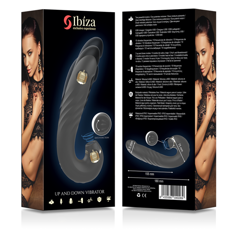 IBIZA - CLIP UP & DOWN +VIBRATOR + CLITORIS SUCKER - ToysByMonk