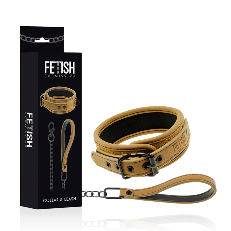 FETISH SUBMISSIVE ORIGEN - NEOPRENE LINED NECKLACE WITH CHAIN FETISH SUBMISSIVE ORIGIN