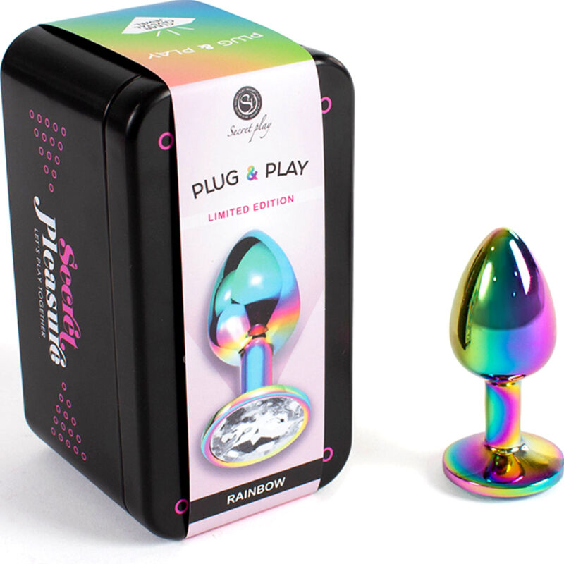 SECRETPLAY - METAL BUTT PLUG RAINBOW SMALL SIZE 7 CM - ToysByMonk