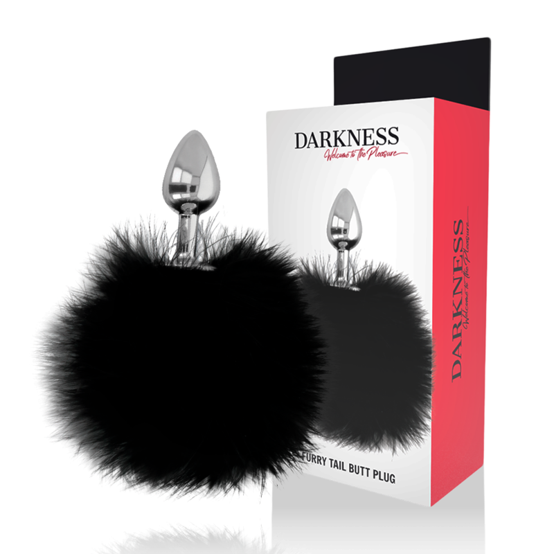 DARKNESS - EXTRA ANAL BUTTPLUG WITH TAIL BLACK 7 CM - ToysByMonk