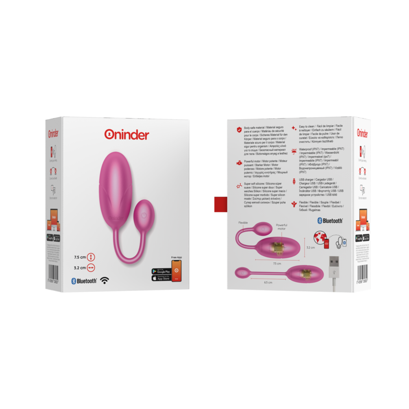 ONINDER - TOKYO VIBRATING EGG PINK 7.5 X 3.2 CM FREE APP ONINDER