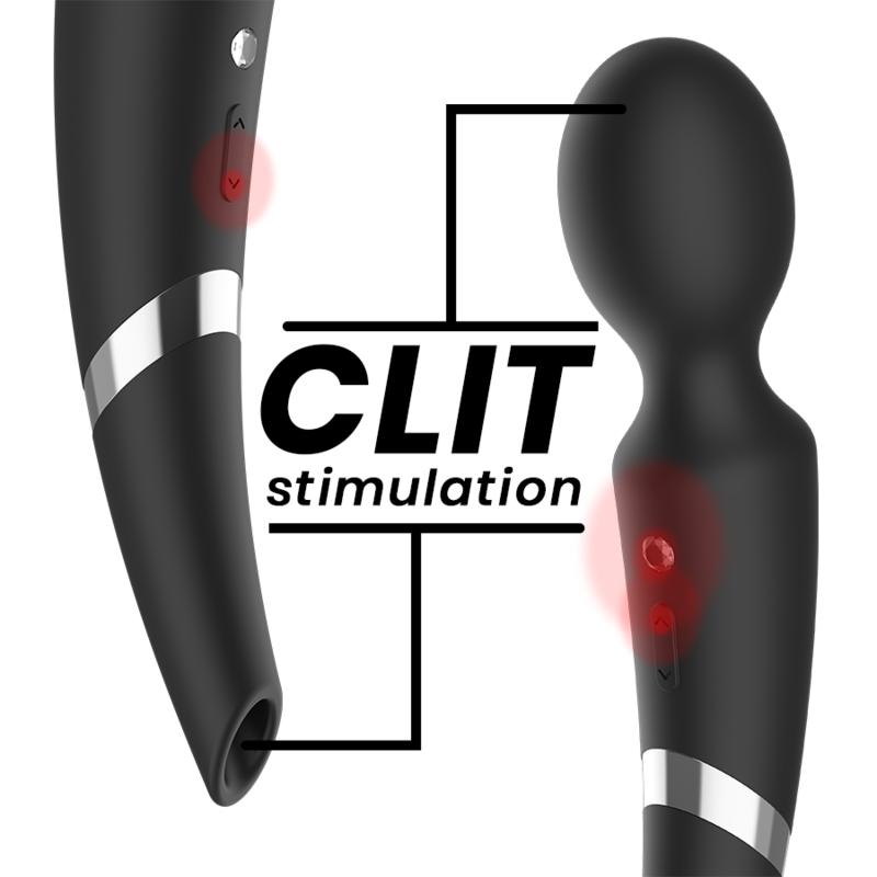BLACK&SILVER - BECK RECHARGEABLE SILICONE MASSAGER AND SUCTION BLACK BLACK&SILVER
