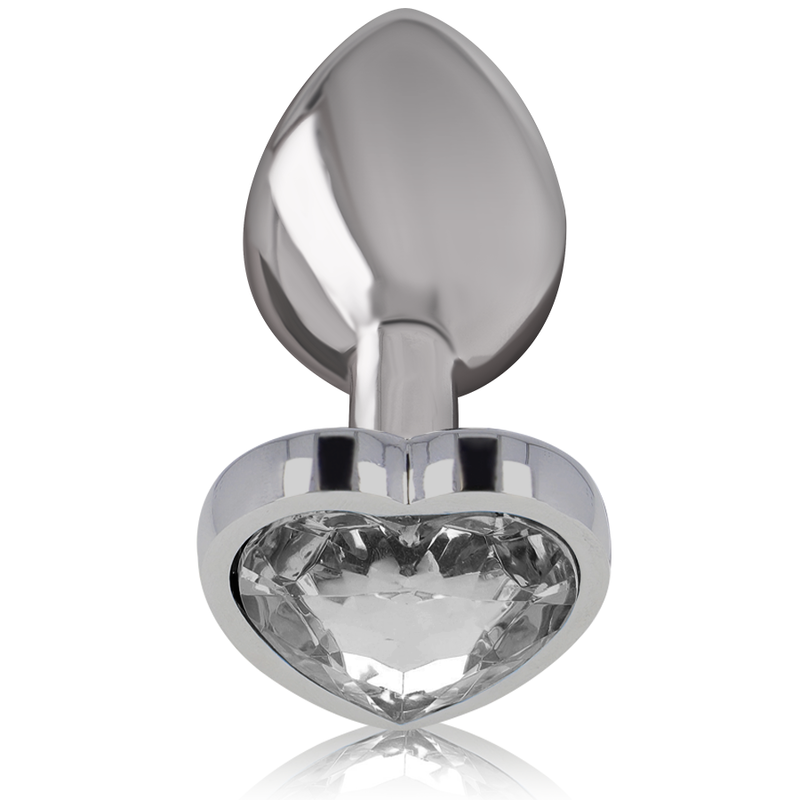 INTENSE - ALUMINUM METAL ANAL PLUG WHITE HEART SIZE M INTENSE ANAL TOYS