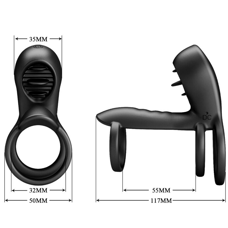 PRETTY LOVE - JAMMY PENIS SHEATH 12 VIBRATIONS WITH RECHARGEABLE SILICONE TONGUE PRETTY LOVE MALE