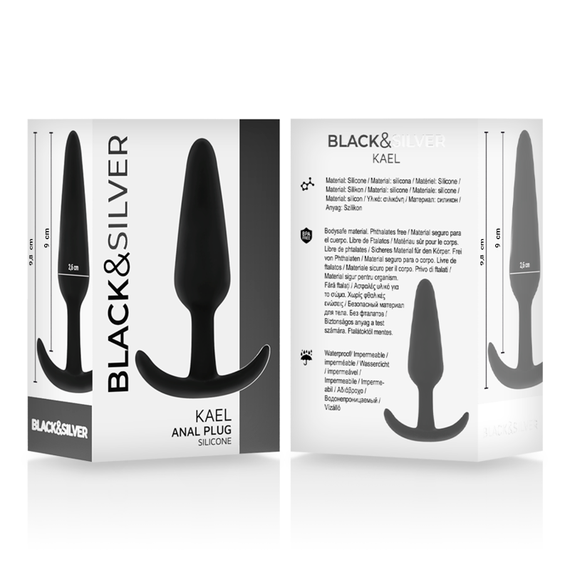 BLACK&SILVER - KAEL SILICONE ANAL PLUG WITH MEDIUM HANDLE - ToysByMonk