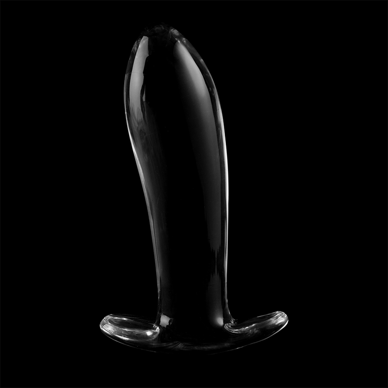 NEBULA SERIES BY IBIZA - MODEL 5 ANAL PLUG BOROSILICATE GLASS CLEAR 12.5 CM -O- 3.5 CM - ToysByMonk