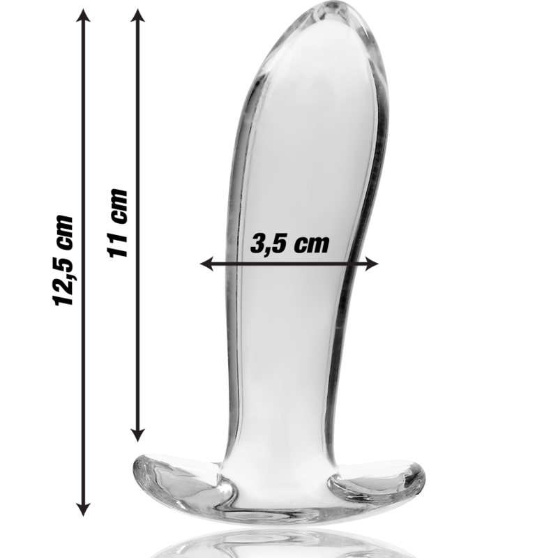 NEBULA SERIES BY IBIZA - MODEL 5 ANAL PLUG BOROSILICATE GLASS CLEAR 12.5 CM -O- 3.5 CM - ToysByMonk