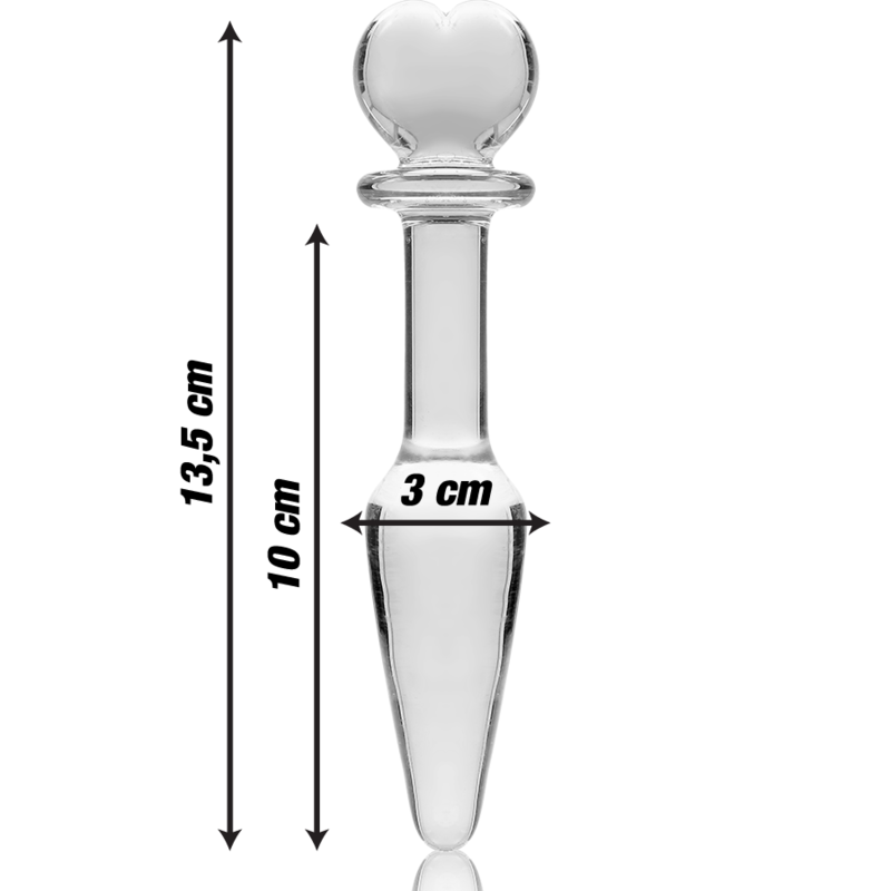 NEBULA SERIES BY IBIZA - MODEL 7 ANAL PLUG BOROSILICATE GLASS CLEAR 13.5 CM -O- 3 CM - ToysByMonk