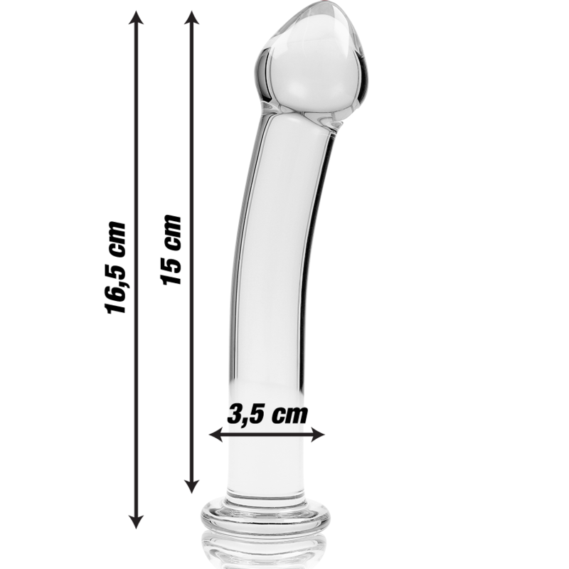 NEBULA SERIES BY IBIZA - MODEL 11 DILDO BOROSILICATE GLASS CLEAR 16 CM -O- 3 CM - ToysByMonk