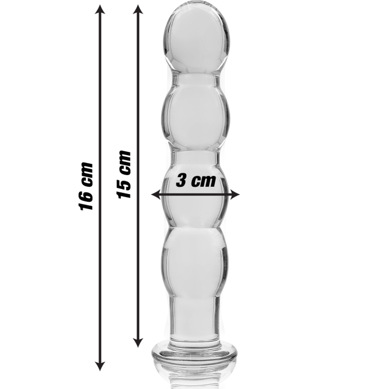 NEBULA SERIES BY IBIZA - MODEL 10 DILDO BOROSILICATE GLASS CLEAR 16.5 CM -O- 3.5 CM - ToysByMonk