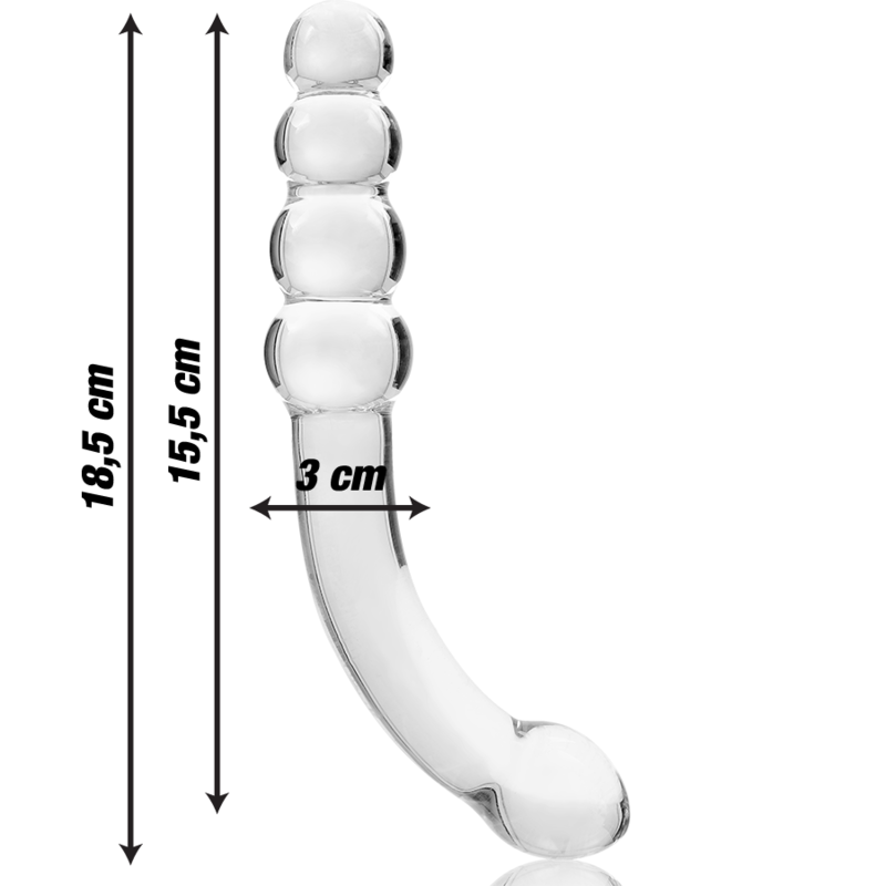 NEBULA SERIES BY IBIZA - MODEL 14 DILDO BOROSILICATE GLASS CLEAR 18.5 CM -O- 3 CM - ToysByMonk