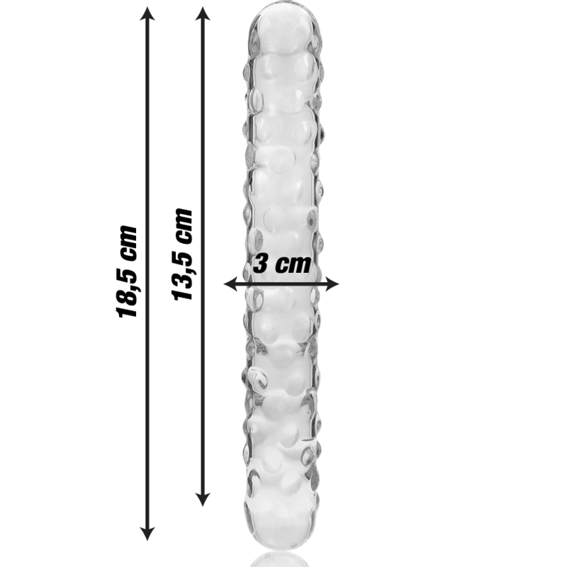 NEBULA SERIES BY IBIZA - MODEL 15 DILDO BOROSILICATE GLASS CLEAR 18.5 CM -O- 3 CM - ToysByMonk