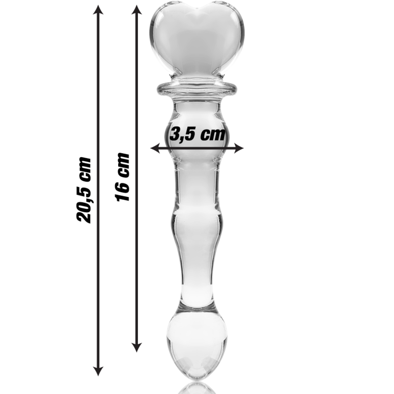 NEBULA SERIES BY IBIZA - MODEL 21 DILDO BOROSILICATE GLASS CLEAR 20.5 CM -O- 3.5 CM - ToysByMonk