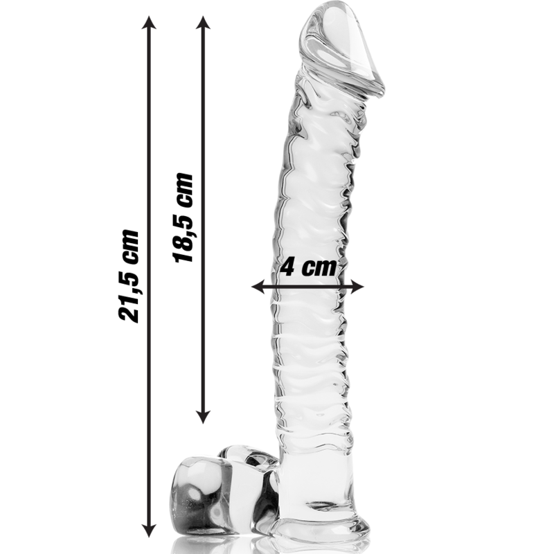 NEBULA SERIES BY IBIZA - MODEL 23 DILDO BOROSILICATE GLASS CLEAR 21.5 CM -O- 4 CM - ToysByMonk