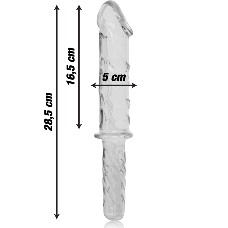 NEBULA SERIES BY IBIZA - MODEL 24 DILDO BOROSILICATE GLASS CLEAR 28.5 CM -O- 5 CM - ToysByMonk