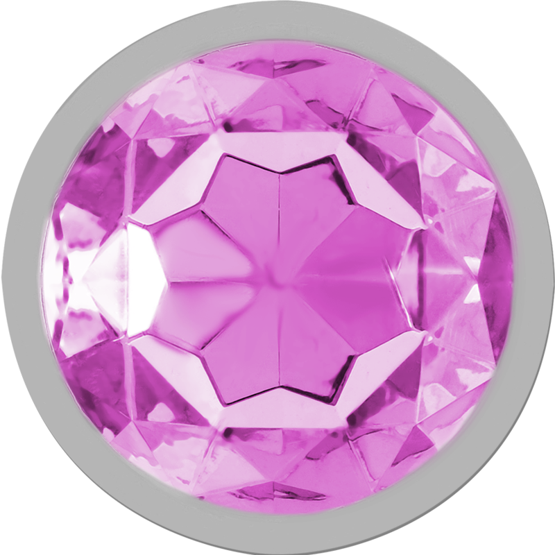 INTENSE - ALUMINUM METAL ANAL PLUG WITH PINK CRYSTAL SIZE L - ToysByMonk