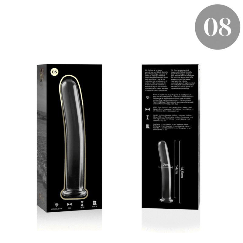 NEBULA SERIES BY IBIZA - MODEL 8 DILDO BOROSILICATE GLASS CLEAR 14.5 CM -O- 2 CM - ToysByMonk