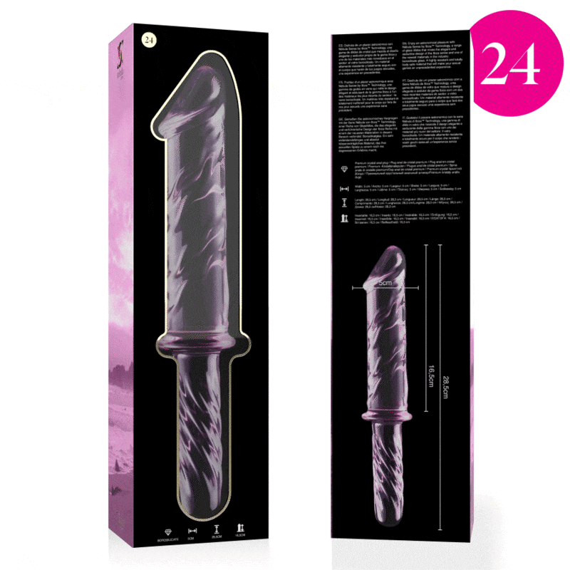 NEBULA SERIES BY IBIZA - MODEL 24 DILDO BOROSILICATE GLASS CLEAR 28.5 CM -O- 5 CM - ToysByMonk