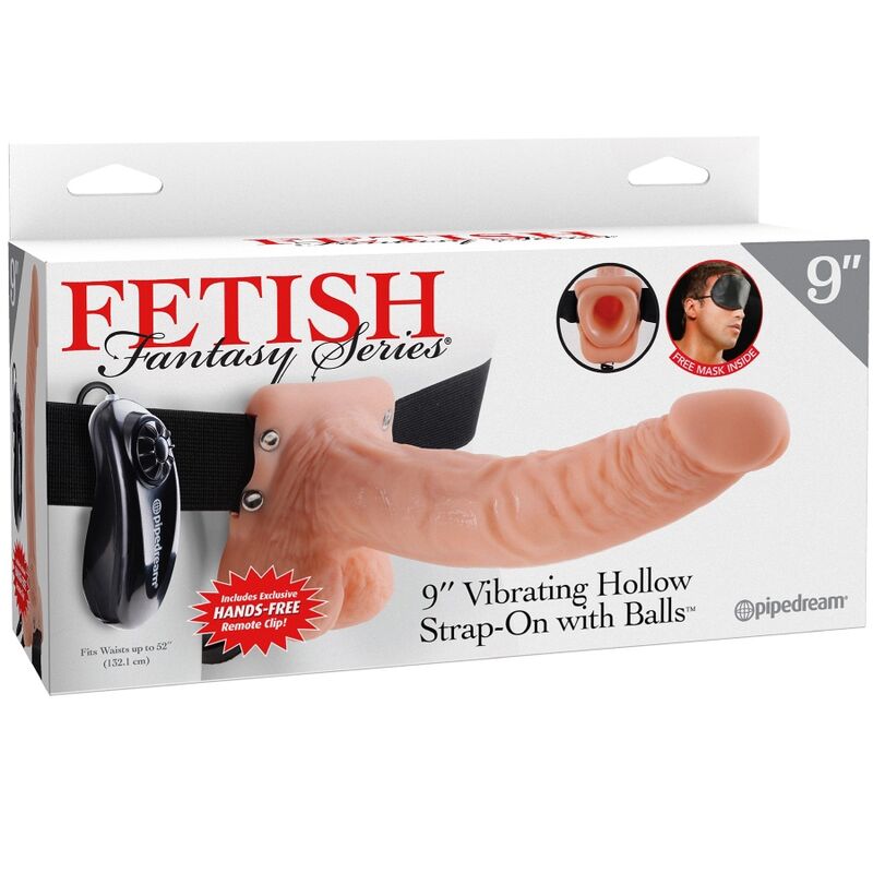 FETISH FANTASY SERIES - ADJUSTABLE HARNESS REMOTE CONTROL REALISTIC PENIS WITH TESTICLES 23 CM FETISH FANTASY SERIES