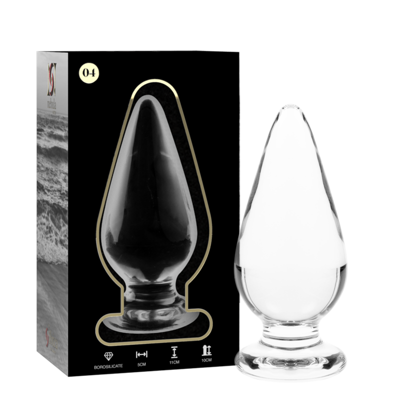 NEBULA SERIES BY IBIZA - MODEL 4 ANAL PLUG BOROSILICATE GLASS CLEAR 11 CM -O- 5 CM - ToysByMonk