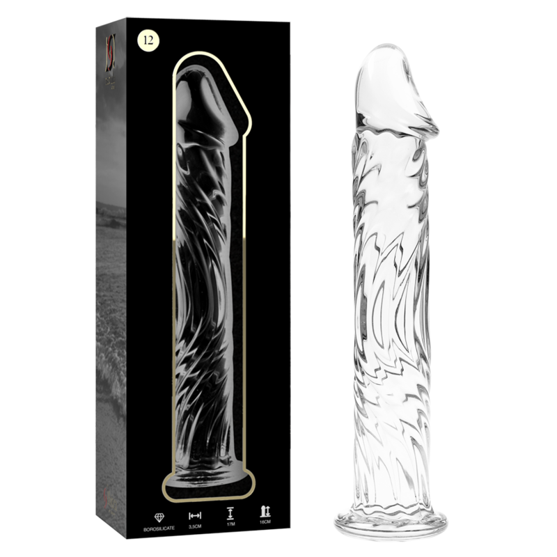 NEBULA SERIES BY IBIZA - MODEL 12 DILDO BOROSILICATE GLASS CLEAR 17 CM -O- 3.5 CM - ToysByMonk