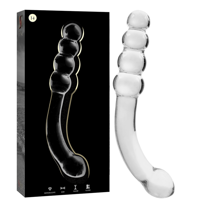 NEBULA SERIES BY IBIZA - MODEL 14 DILDO BOROSILICATE GLASS CLEAR 18.5 CM -O- 3 CM - ToysByMonk
