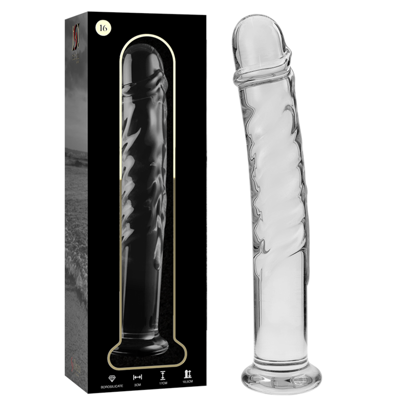 NEBULA SERIES BY IBIZA - MODEL 16 DILDO BOROSILICATE GLASS CLEAR 18.5 CM -O- 3 CM - ToysByMonk
