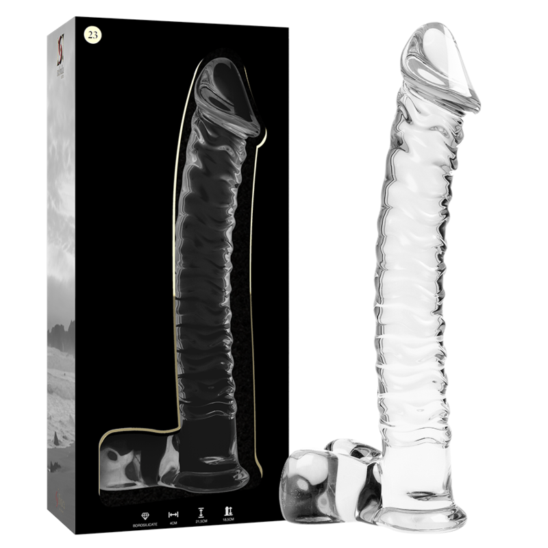 NEBULA SERIES BY IBIZA - MODEL 23 DILDO BOROSILICATE GLASS CLEAR 21.5 CM -O- 4 CM - ToysByMonk