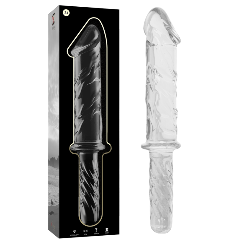 NEBULA SERIES BY IBIZA - MODEL 24 DILDO BOROSILICATE GLASS CLEAR 28.5 CM -O- 5 CM - ToysByMonk