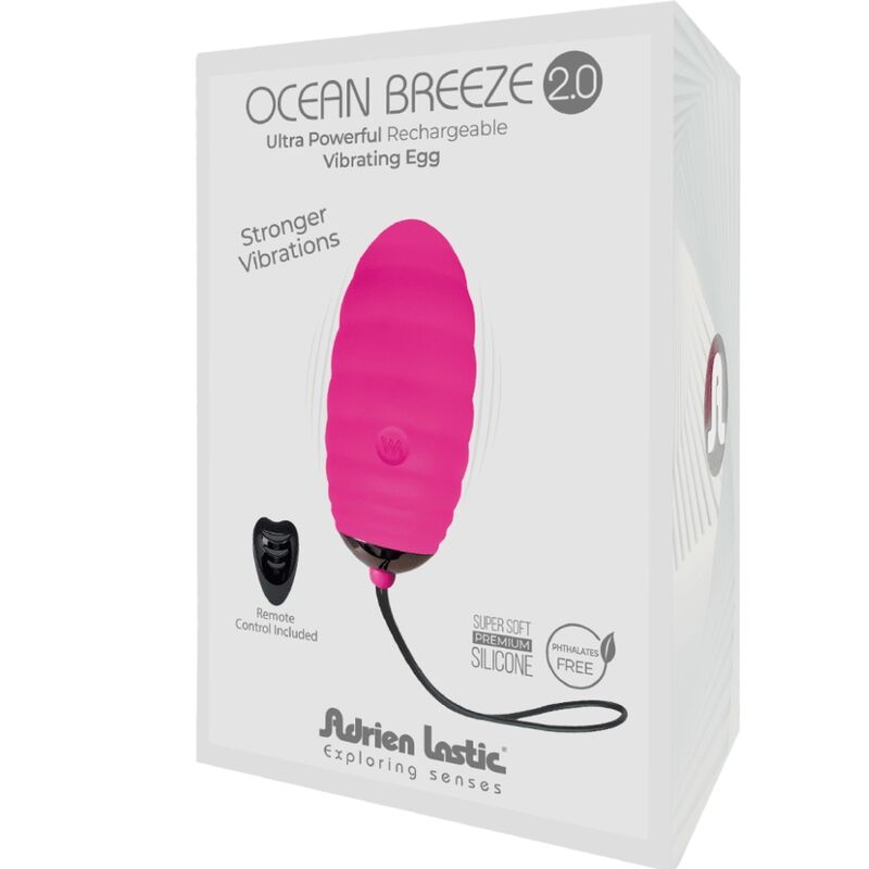ADRIEN LASTIC - OCEAN BREEZE 2.0 RECHARGEABLE VIBRATING EGG REMOTE CONTROL PINK - ToysByMonk