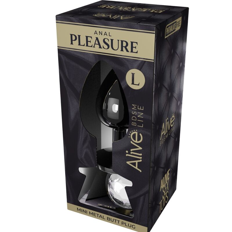 ALIVE - ANAL PLEASURE MINI PLUG METAL WHITE SIZE L - ToysByMonk
