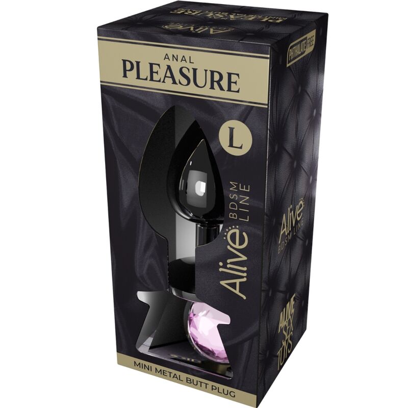 ALIVE - ANAL PLEASURE MINI PLUG METAL PINK SIZE L - ToysByMonk