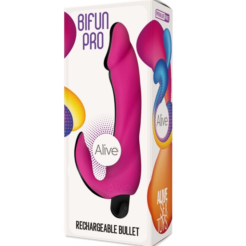 ALIVE - BIFUN PRO VIBRATOR DILDO PINK 14.9 CM - ToysByMonk