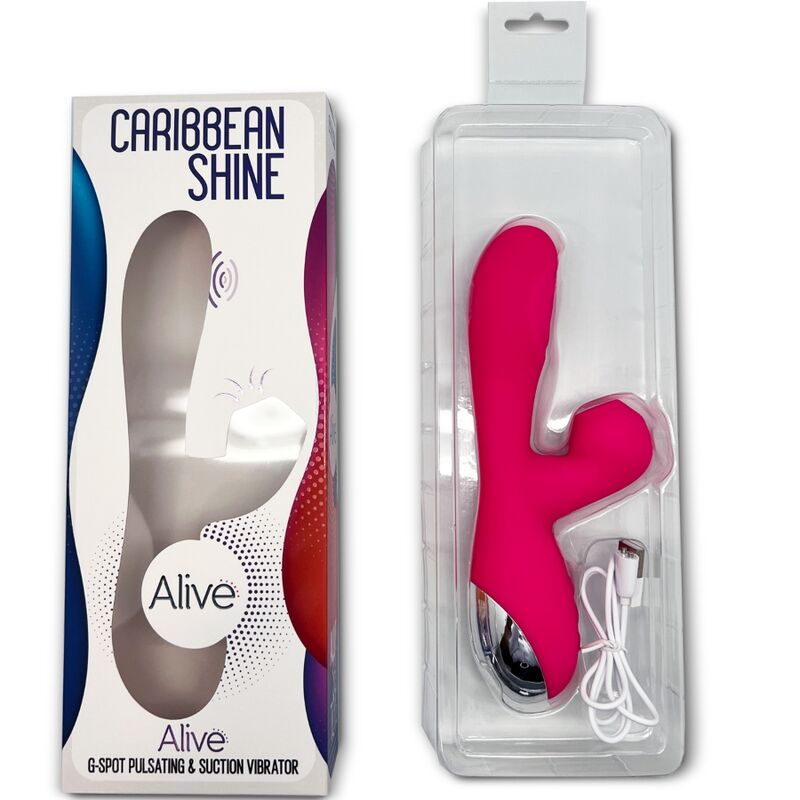 ALIVE - CARIBBEAN SHINE VIBRATOR & SUCKER FUCHSIA ALIVE