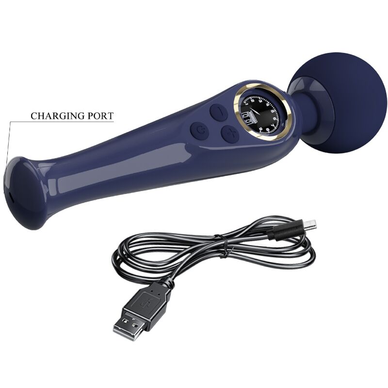 PRETTY LOVE - SKYLER VIBRATOR WAND BLUE PRETTY LOVE LED