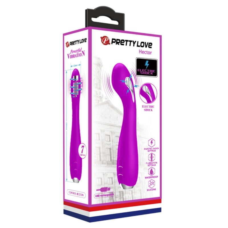 PRETTY LOVE - HECTOR RECHARGEABLE ELECTROSHOCK VIBRATOR WATERPROOF PURPLE - ToysByMonk